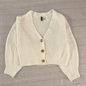 H&M Cream Buttoned Knit Cardigan